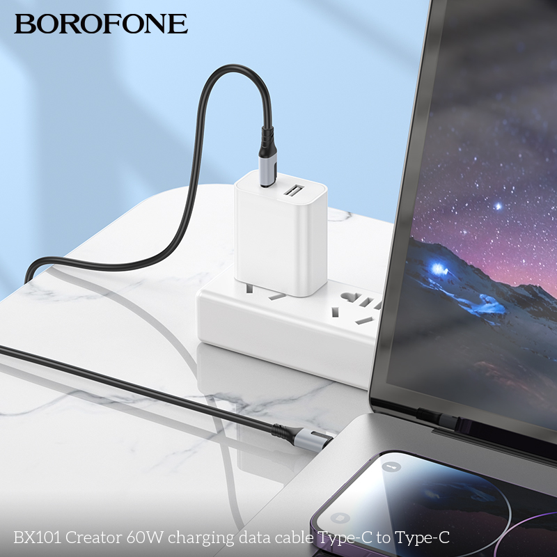 BOROFONE BX101 Creator USB-C to USB-C cable 60W NZ 6